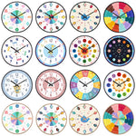 Horloge Pédagogique "24 Styles" – Apprendre l'Heure en Couleurs & Silence 20cm - Vignette | La Belle Horloge