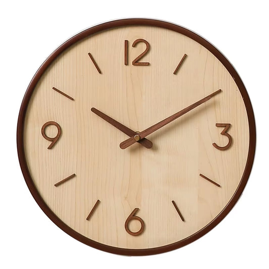 Modern Wooden Silent Art Wall Clocks Simple Wood Grain Bedroom Clocks Luxury Multifunctional Entrance Hall Home Accessories