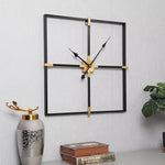Horloge Murale Carrée "Industrial Loft" – Design Géométrique en Métal Noir & Or - Vignette | La Belle Horloge