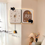 Horloge d'Angle Double Face "Chat Noir" 2025 – Design Créatif & Double Affichage - Vignette | La Belle Horloge