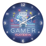 Horloge Murale "Gamer Neon" – Design Play & Win en Bois & Quartz Silencieux - Vignette | La Belle Horloge