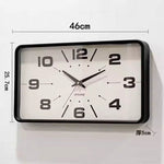 Horloge Murale Rectangulaire Silencieuse – Style Rétro Vintage Cadre Noir - Vignette | La Belle Horloge