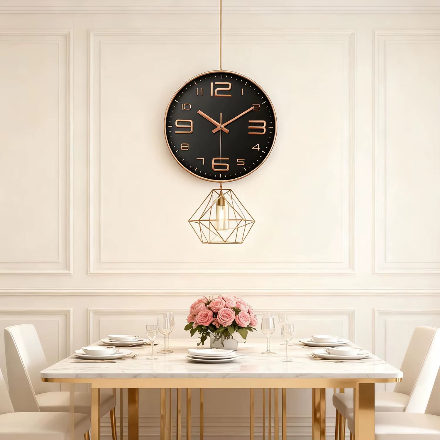 12 Inch Modern Quartz Wall Clock Large Cubic Digital Clock Easy to Read Silent Non Ticking Clock for Living Room Kitchen