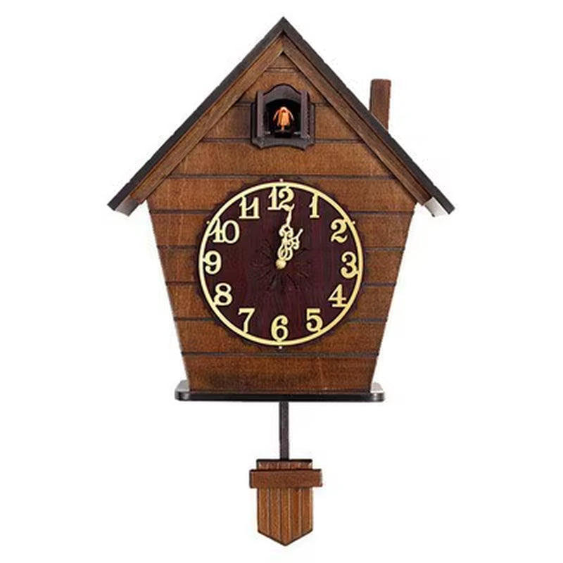 Vintage Nordic Wooden Cuckoo Clock Silent Electronic Smart Wall Clock for Kids Room Living Room Home Decor Cuccu Watch