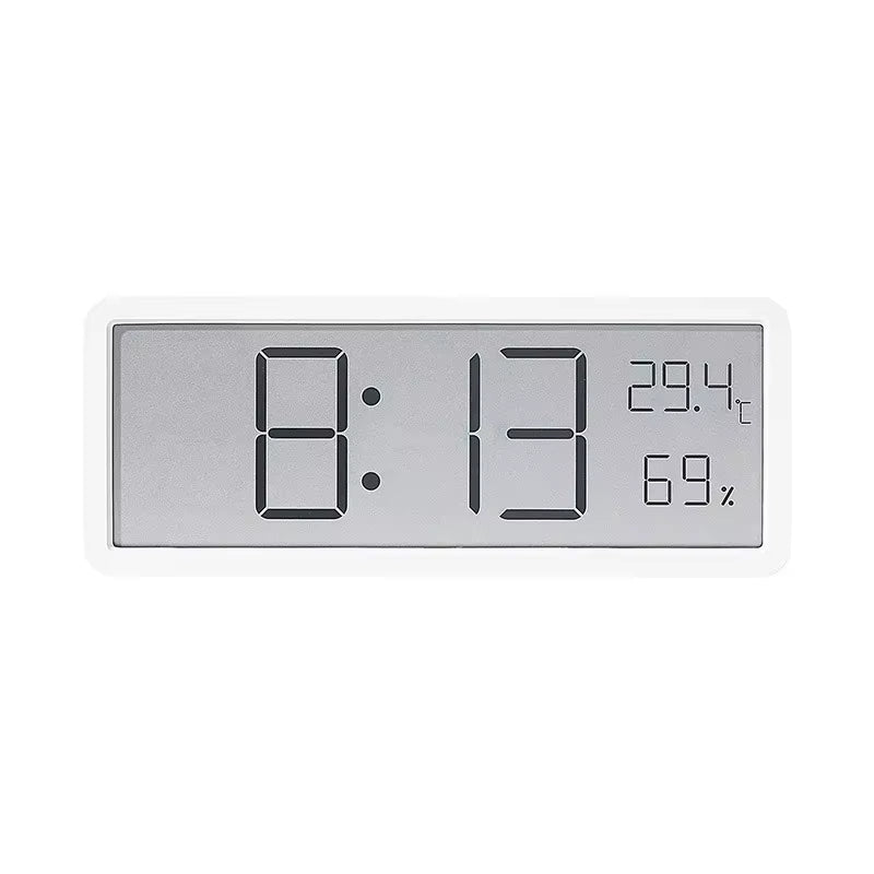 Elegant LCD Digital Wall Clock for Home Battery Powered Features Time Temperature & Humidity Display Ideal Desktop Clock