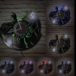 Horloge Murale Vinyle "Chevaux Sauvages" – Design Équin 3D & Éclairage LED - Vignette | La Belle Horloge