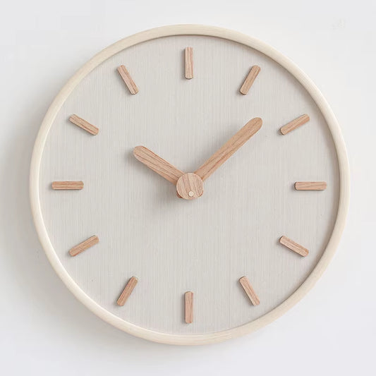 Modern Minimalist Japanese Style Wooden Wall Clock Living Room Decor Clocks Silent Movement Real Wood Hclockome Decor