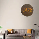 Horloge Murale LED Digitale "Nordic Connect" – Bois, Date & Température - Vignette | La Belle Horloge