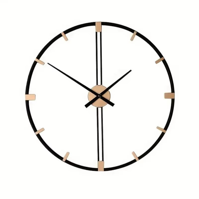 Large Wall Clock Living Room Iron Art round Clocks Mechanism Silent Watches Kitchen Luxury Watch Room Design Wall Decoration
