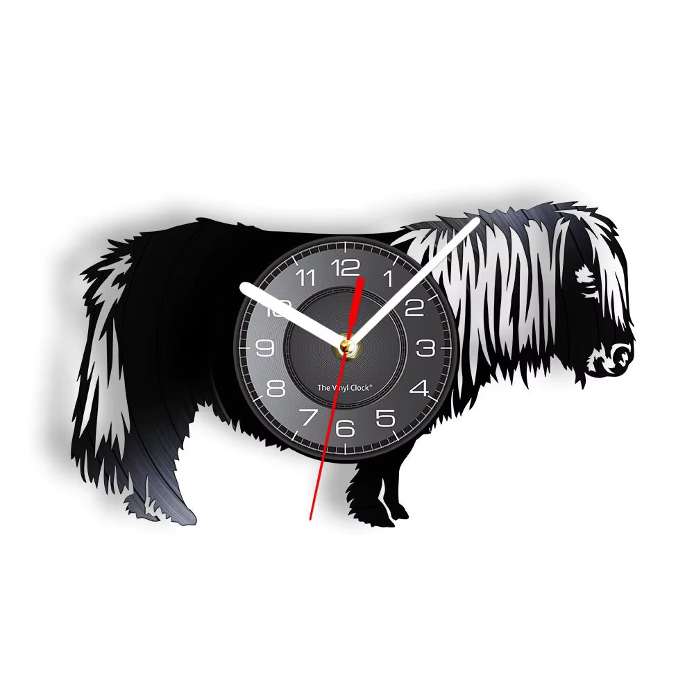 Nature Black Running Horses Equine Wall Art Wild Horses Clock Vintage Vinyl Record Wall Clock Horse Lover Home Decor Accessories