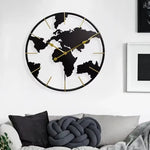 Horloge Murale "Mappemonde" – Design Industriel Moderne & Carte du Monde en Métal - Vignette | La Belle Horloge