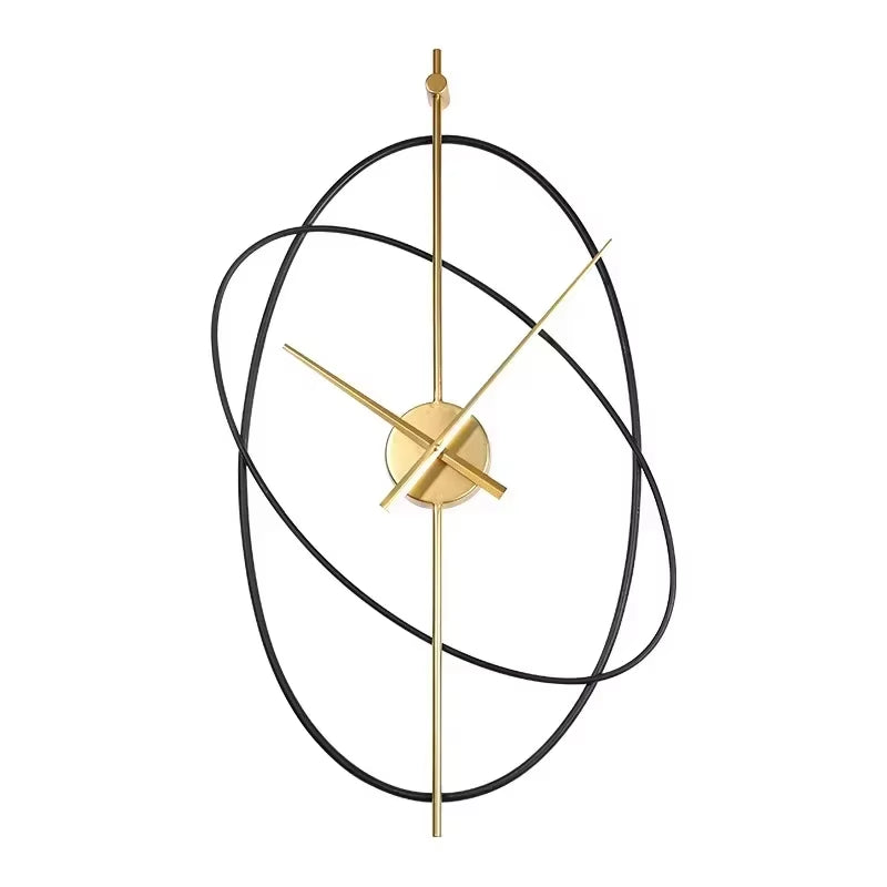 2025 Simple Iron Wall Clock Metal Oval Clocks Wall Home Decor Modern Design Art Silent Clock Paint Craft Living Room Decoration