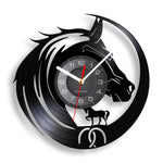 Horloge Murale Vinyle "Chevaux Sauvages" – Design Équin 3D & Éclairage LED - Vignette | La Belle Horloge