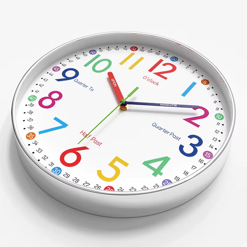 12 Inch Early Education Wall Clock Cartoon Children'S Time Management Quartz Clock Home Wall Hanging Silent Clock 30CM