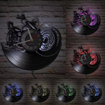 Horloge Murale "American Chopper" – Vinyle Recyclé & Design Moto Custom - Vignette | La Belle Horloge