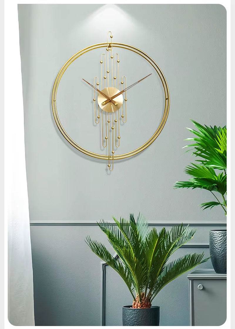 Living Room Fashionable Background Wall Decoration Clock Creative Simplicity Art Wrought Iron Silent Wall Clock