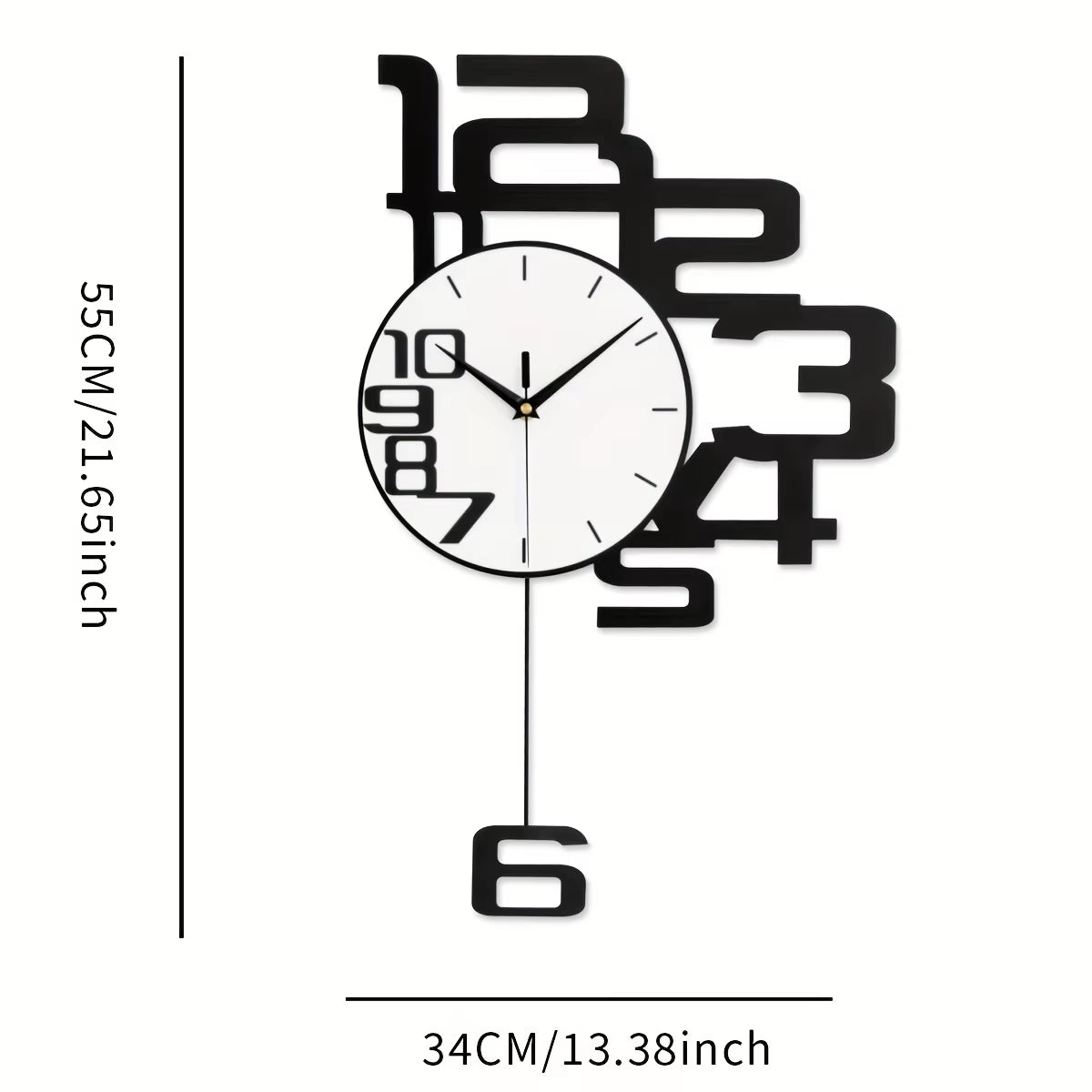 Silent Non-Ticking 1Pc Modern Minimalist Metal Wall Clock, Digital Display,For Christmas and Halloween Decorations,Gift