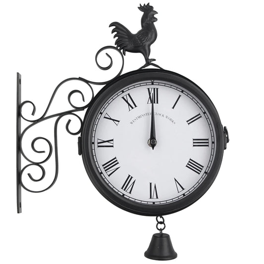 Horloge Murale De Station De Jardin En Plein Air, Double Face, Coquelet, Vintage, Rétro, Décoration D'Intérieur