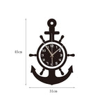 Horloge Murale "Odyssée" – Miroir Acrylique 3D Style Marin & Gouvernail - Vignette | La Belle Horloge