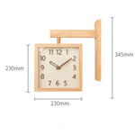 Horloge d'Angle Double Face en Bois – Design Carré Minimaliste - Vignette | La Belle Horloge