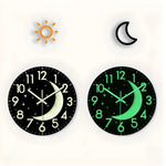 Horloge Murale Lumineuse Silencieuse – Lune et Étoiles Phosphorescentes - Vignette | La Belle Horloge