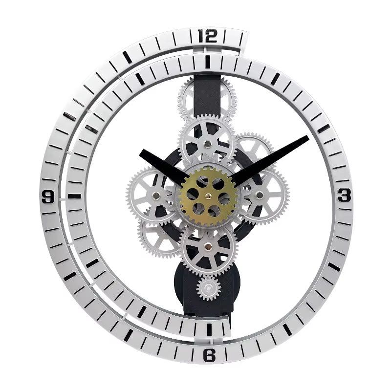 Industrial Gear Rotating Wall Clock, Silent Clock, Modern Design,Home Living Room,European Office Art Wall Decoration Horologe