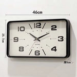 Horloge Murale Rectangulaire Silencieuse – Style Rétro Vintage Cadre Noir - Vignette | La Belle Horloge