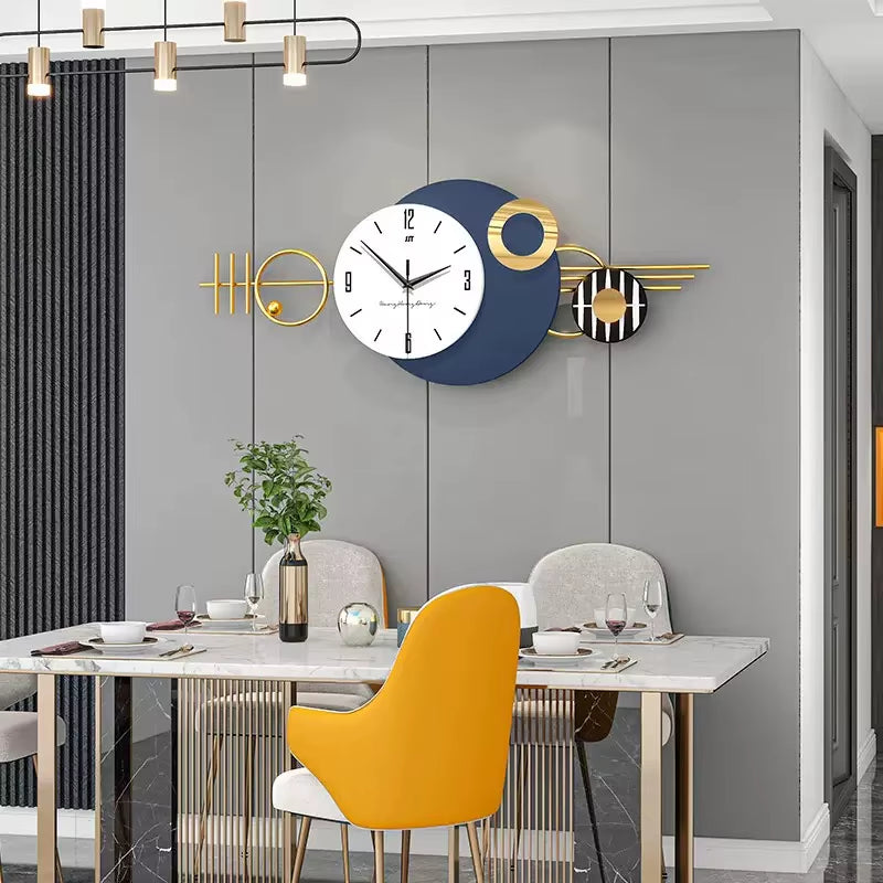 Nordic Luxury Wall Clock Creative Modern Living Room Decor Silent Scandinavian Dining Room Wall Art Clock Bedroom Clock