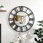 Horloge Murale "Minimalist Mirror Clock" – Miroir Central & Design Fer Forgé XL - Vignette | La Belle Horloge