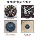 Horloge murale bois "It's Beer O'Clock" — déco bière rétro, mécanisme silencieux - Vignette | La Belle Horloge