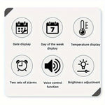 Horloge Murale LED "Horizon Control" – Commande Vocale & Affichage Carousel - Vignette | La Belle Horloge