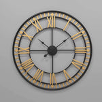 Horloge Murale Géante "Nordic Roman XL" – Métal Noir & Chiffres Romains - Vignette | La Belle Horloge