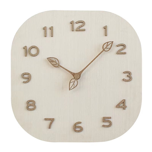 Modern Personality Wall Clock Simple Square Light Luxury Wooden Design for Home Living Room Bedroom Clock for Wall Decor