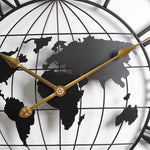 Horloge industrielle murale  – Design Mappemonde & Chiffres Romains - Vignette | La Belle Horloge