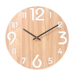 Horloge Murale "Nordic" en Bois Naturel – Design Épuré & Chiffres Découpés (30cm) - Vignette | La Belle Horloge