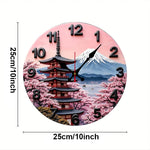 Horloge Murale Japonaise Silencieuse – Mont Fuji et Cerisiers - Vignette | La Belle Horloge