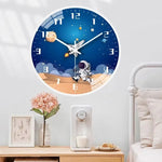 Horloge Murale Enfant Espace Astronaute – Chambre Garçon Silencieuse Design Cosmos - Vignette | La Belle Horloge