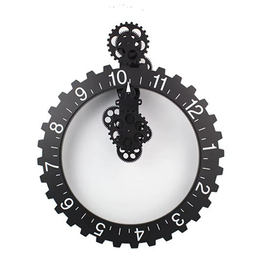 Industrial Steampunk Gear Wall Clock Artistic ABS Metal Precision Quartz Movement Timepiece for Office Living Room Home Decor