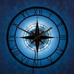 Horloge Murale "Compass Rose Nautical" – Design Boussole & Rétro Voyageur - Vignette | La Belle Horloge