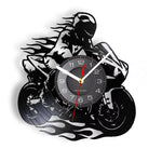 Horloge Murale "American Chopper" – Vinyle Recyclé & Design Moto Custom - Vignette | La Belle Horloge