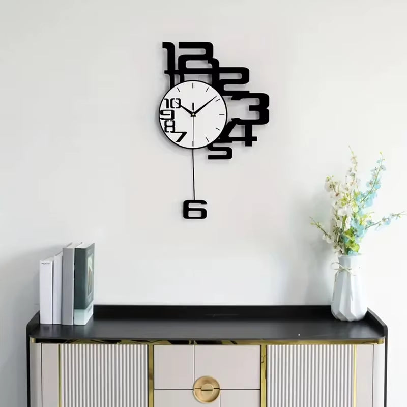 Art Decoration Swing Clock Large Living Room Luxury Home Decoration Creative Clock Silent Wall Clock Bedroom Restaurant Clock