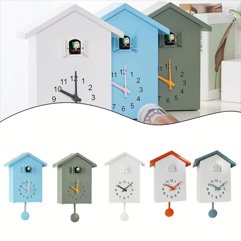 1Pc Clock Equipment Kitchens Living Room Modern Offices Room Supplies Art Battery Powered Bedrooms Bird House Cuckoo Clock