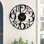 Horloge Murale "Circular Metal Decorative" – Fer Forgé Moderne & Mouvement Silencieux - Vignette | La Belle Horloge