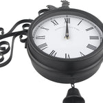 Horloge de Jardin Double Face Coq Vintage avec Potence - Vignette | La Belle Horloge
