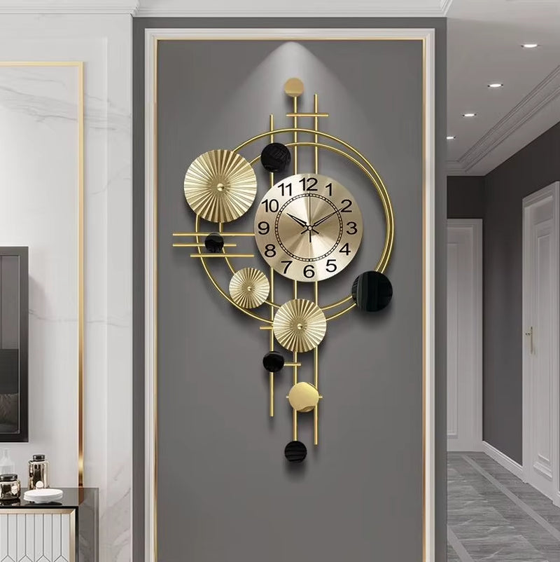 2025 New Large Wrought Iron Wall Clock European Home Study Bedroom Background Wall Decoration Living Room Silent Quartz Clocks
