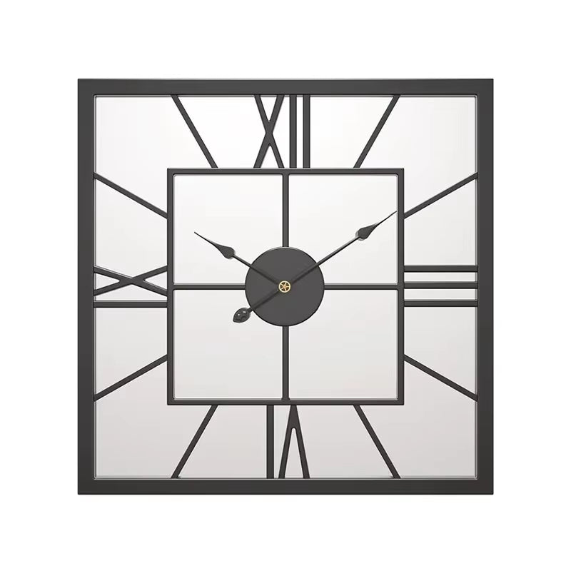 Hot-Selling Wall Clocks, Simple Square Wrought Iron Clocks, Silent Decorative Clocks in the Living Room
