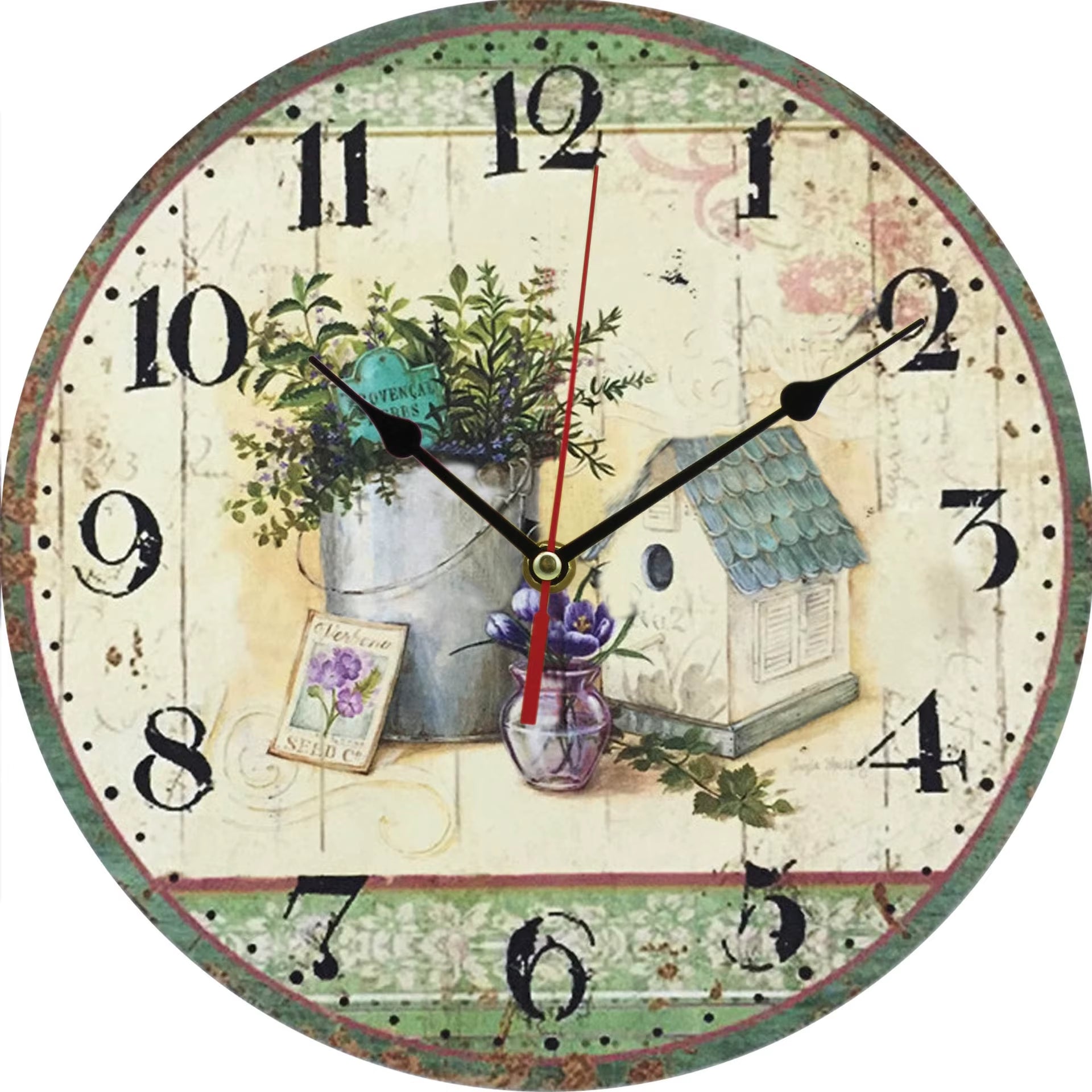 Creative Wooden Wall Clock 30Cm MDF Density Board Silent Quartz Clock