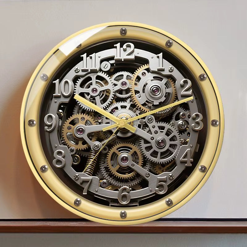 A European-Style Retro Clock That Imitates a Mechanical Feel a Wall Clock for Home Use in the Living Room
