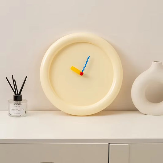 New Wall Mounted Clock Stand Creamy Style Clocks Home Decoration Desktop Silent Wall Decororation Home Garden Dining Room Decor