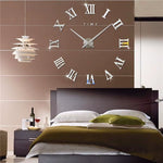 3D Acrylic Digital Wall Clock Roman Numerals Design Mirror Wall Clock Fashion Large round Wall Clock DIY Self Adhesive Clocks - Vignette | La Belle Horloge